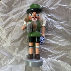 Erzgebirge Nutcracker BAVARIAN HB BEER DRINKER (GREEN) 8.5” Oktoberfest